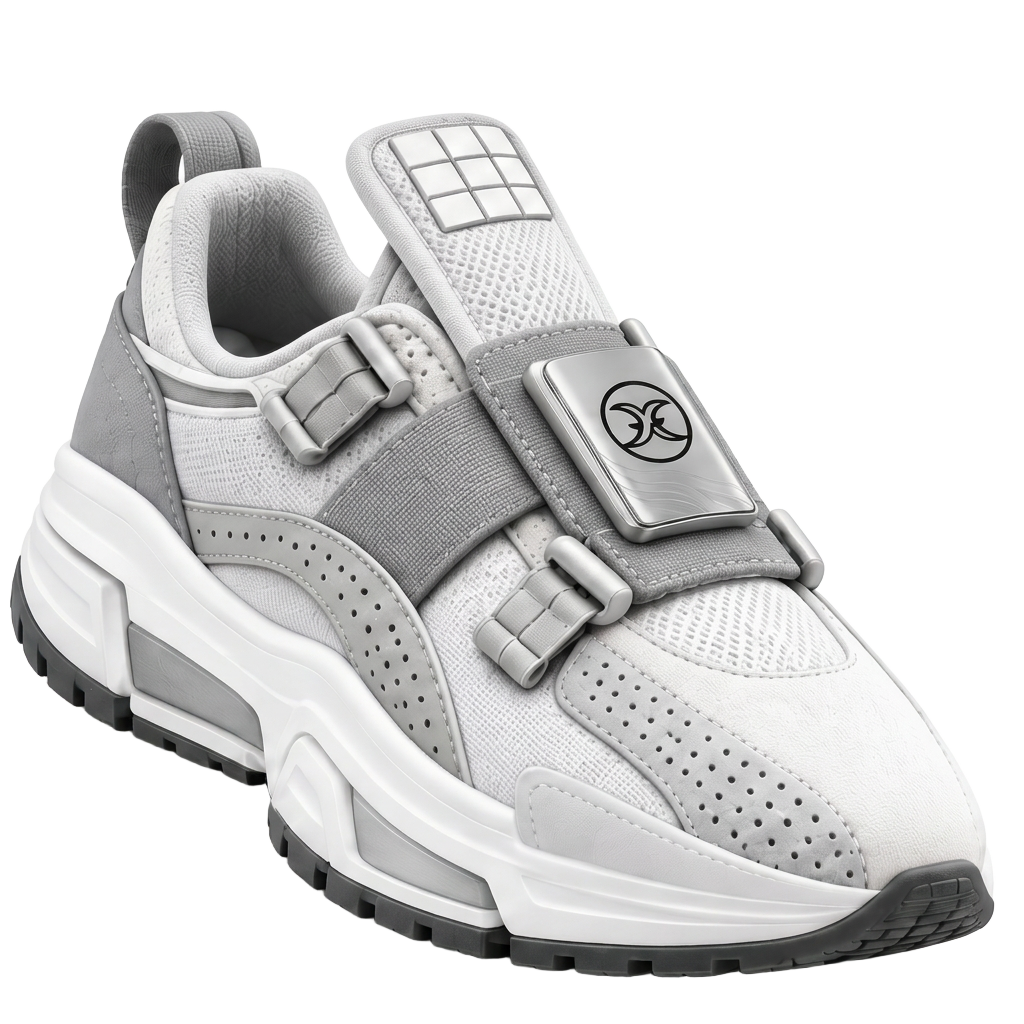 GPS FlexTag mounted on an ELYYOU Air Shot Traveler sneaker
